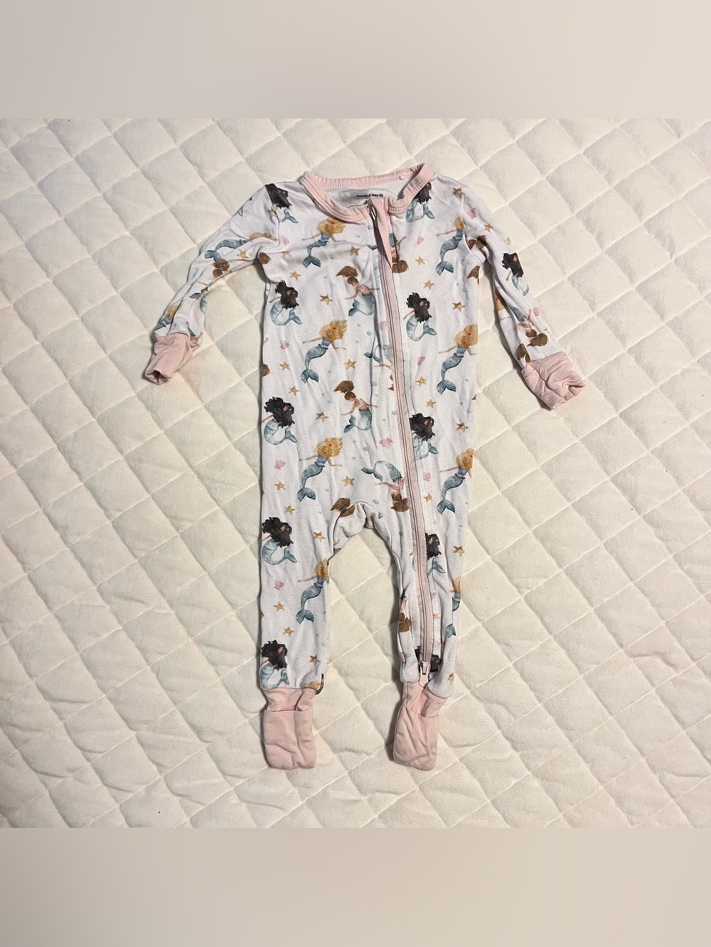 Dreamland Baby Bamboo Pajamas w/ Dream Cuffs® - Mermaid 3-6M